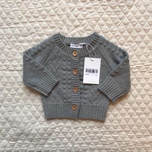 Jamie Kay NWT 0-3m Gray Cable Knit Sweater